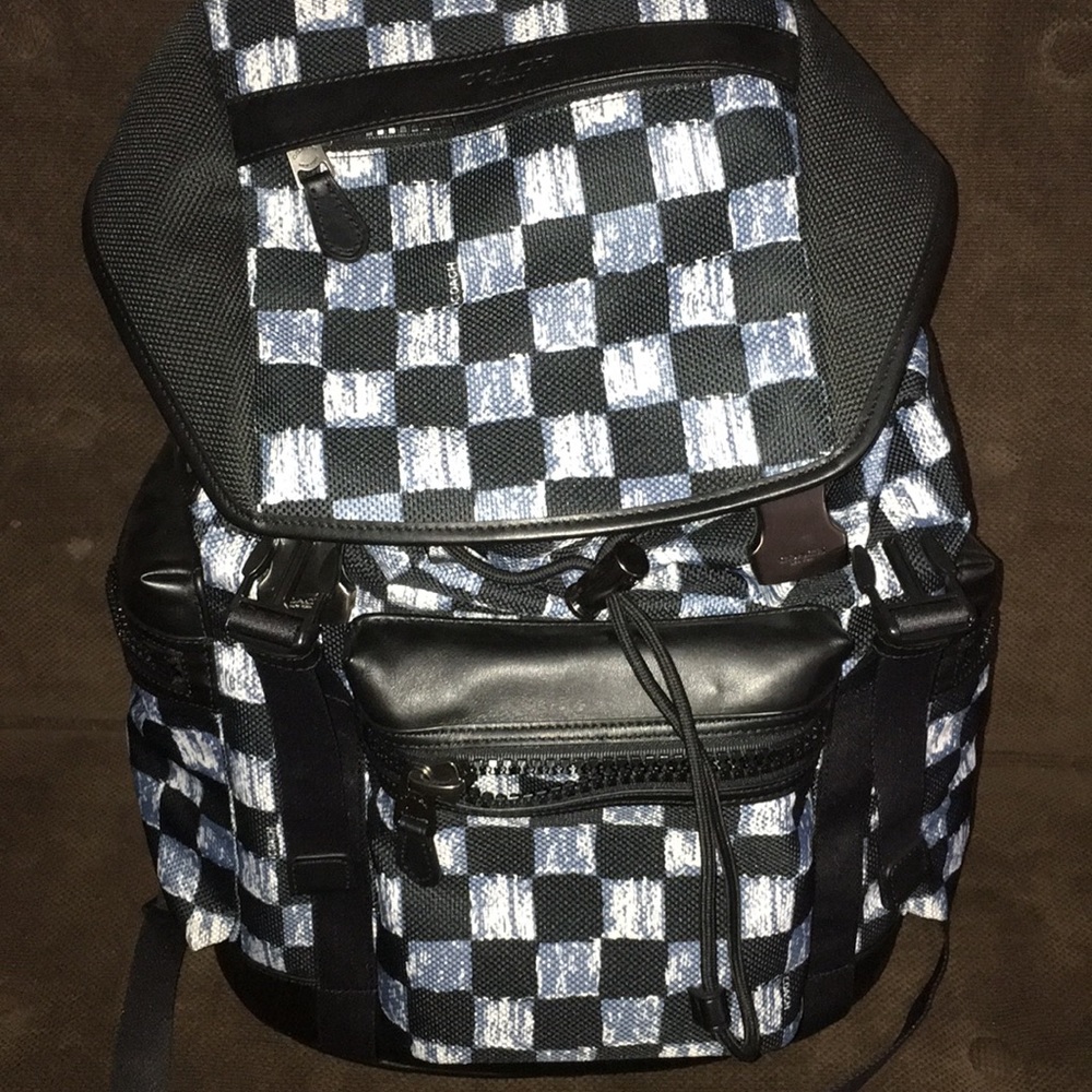 Coach checkered backpack